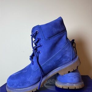 TIMBERLAND 50TH ANNIVERSARY PREMIUM WATERPROOF BOOTS NUBUCK BLUE  7.5WMN
